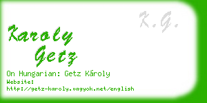 karoly getz business card